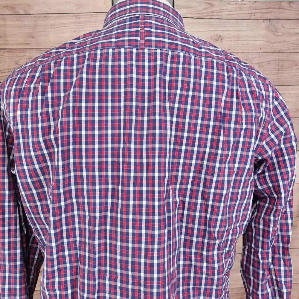 BANANA‎ REPUBLIC SOFT WASH GINGHAM CHECK BUTTON DOWN SHIRT MENS SIZE M MEDIUM